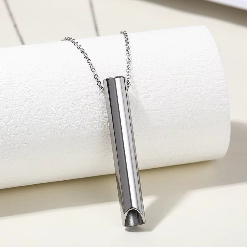 Stainless Steel Anxiety Breathing Necklace for Women Stress Relief Meditation Necklaces Yoga Ritual Female Jewelry Free Shipping